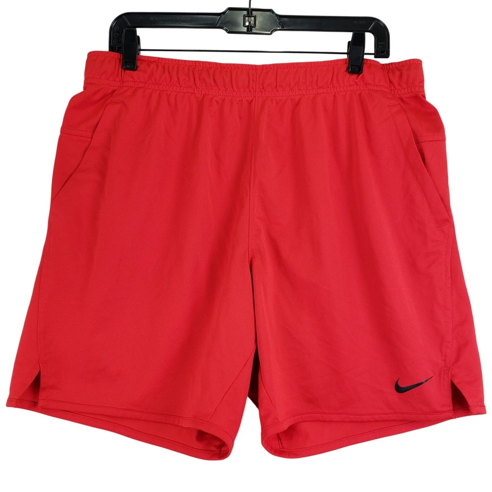 Nike Athletic Shorts Mens L Red Black Dri-FIT Training Gym Basketball